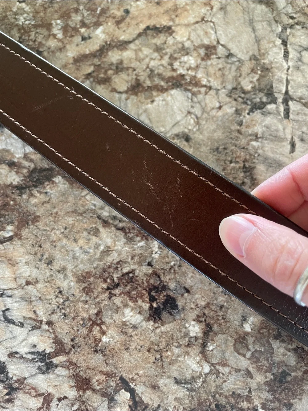 Carhartt Men's Brown Leather Roller Belt 38 Brushed Metal Buckle Western Work